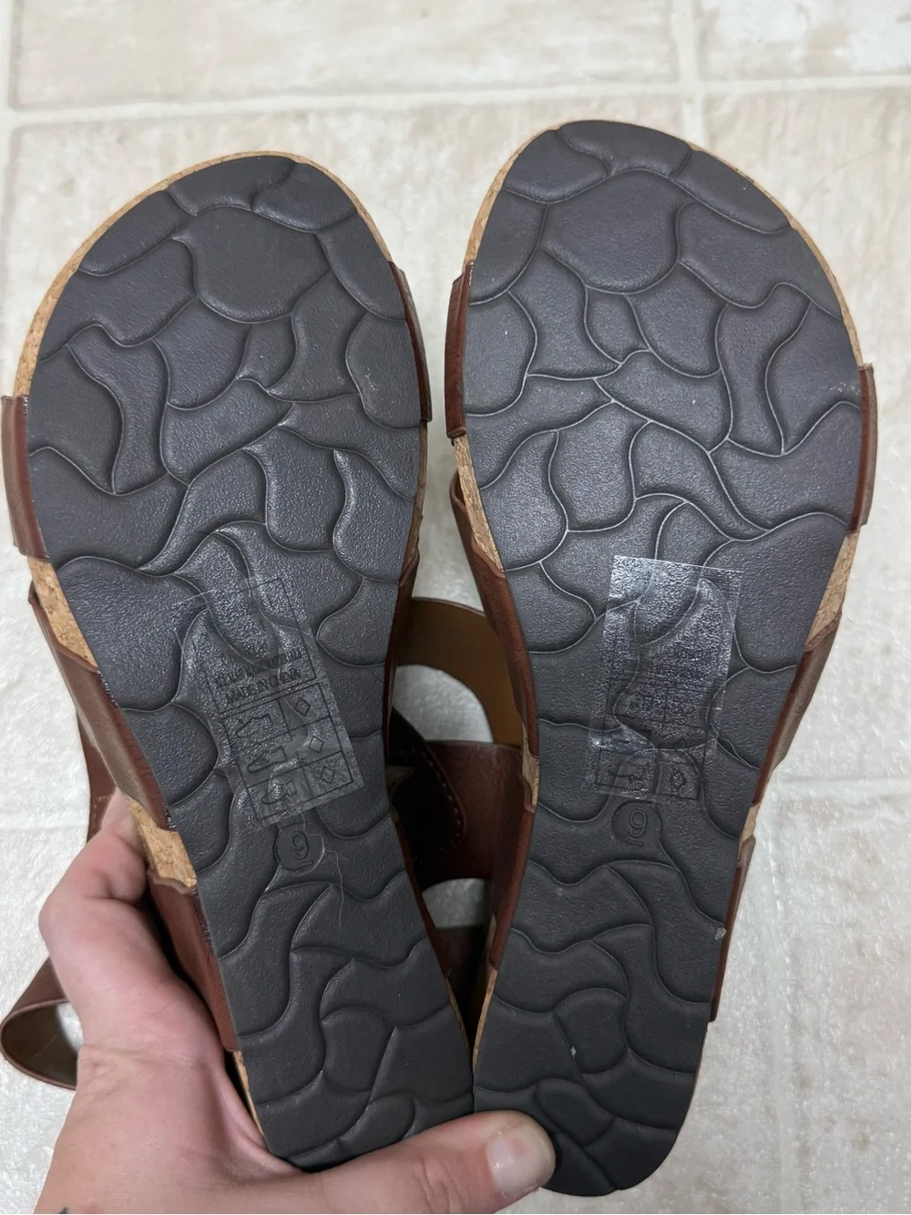 Pierre Dumas Brown Crisscross Slingback Sandals - Women's
